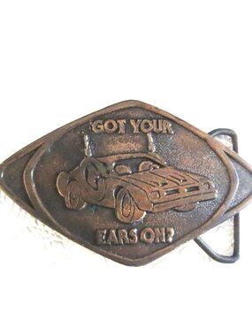 Vintage Metal Novelty Belt Buckle CB Radio Nostalgia Fashion Accessory